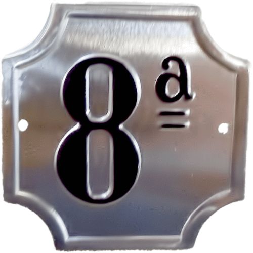 NUMERO CONTADOR 8, PLACA CONTADOR NUMERADA chapas metalicas para