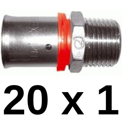 Enlace rosca macho para multicapa de 20 x 1 ISOLTUBEX EM201, 