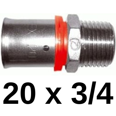 Enlace rosca macho para multicapa de 20 x 3/4 ISOLTUBEX EM2034, 