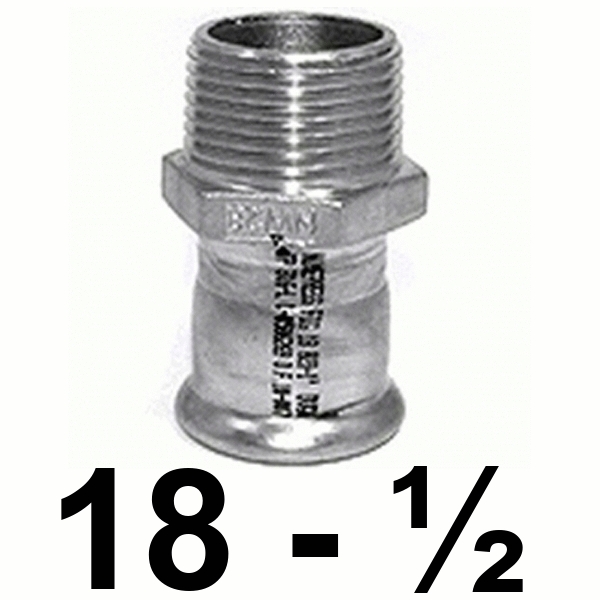 ENTRONQUE MACHO DE 18x1/2" EN ACERO INOXIDABLE AISI - 316 PRESSFITTING ISOTUBI, terminal rosca PRESFITTING PRESFITING PRESSFITING PRESFITTING INOX PRENSAR PRESINOX PRESS INOX PRESSINOX Machones Manguitos Uniones Empalmes Enpalmes Empalmar Enpalmar Mechones TRM
