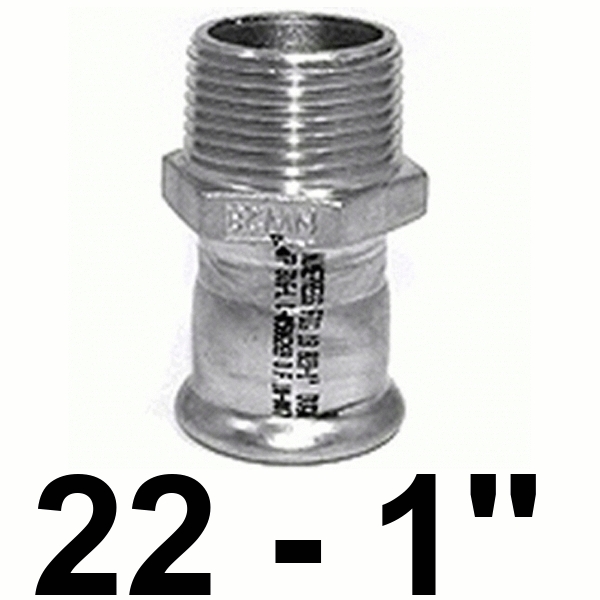 ENTRONQUE MACHO DE 22x1" EN ACERO INOXIDABLE AISI - 316 PRESSFITTING ISOTUBI, terminal rosca PRESFITTING PRESFITING PRESSFITING PRESFITTING INOX PRENSAR PRESINOX PRESS INOX PRESSINOX Machones Manguitos Uniones Empalmes Enpalmes Empalmar Enpalmar Mechones TRM