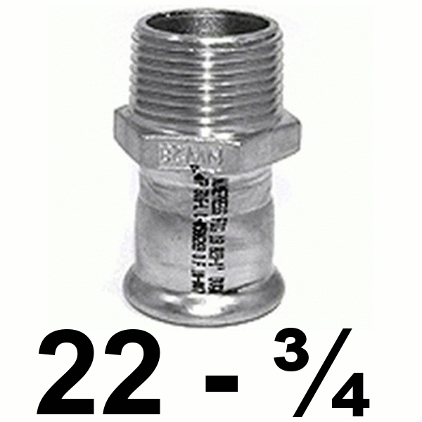 ENTRONQUE MACHO DE 22x3/4" EN ACERO INOXIDABLE AISI - 316 PRESSFITTING ISOTUBI, terminal rosca PRESFITTING PRESFITING PRESSFITING PRESFITTING INOX PRENSAR PRESINOX PRESS INOX PRESSINOX Machones 22x3/4 Manguitos Uniones Empalmes Enpalmes Empalmar Enpalmar Mechones TRM