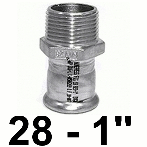 ENTRONQUE MACHO DE 28x1" EN ACERO INOXIDABLE AISI - 316 PRESSFITTING ISOTUBI, terminal rosca PRESFITTING PRESFITING PRESSFITING PRESFITTING INOX PRENSAR PRESINOX PRESS INOX PRESSINOX Machones Manguitos Uniones Empalmes Enpalmes Empalmar Enpalmar Mechones TRM