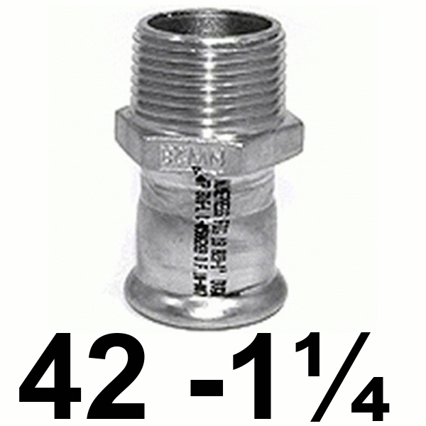 ENTRONQUE MACHO DE 42x11/4" EN ACERO INOXIDABLE AISI - 316 PRESSFITTING ISOTUBI, terminal rosca PRESFITTING PRESFITING PRESSFITING PRESFITTING INOX PRENSAR PRESINOX PRESS INOX PRESSINOX Machones Manguitos Uniones Empalmes Enpalmes Empalmar Enpalmar Mechones TRM