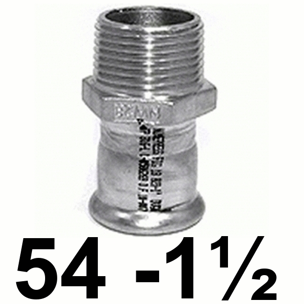ENTRONQUE MACHO DE 54 X 11/2" EN ACERO INOXIDABLE AISI - 316 PRESSFITTING ISOTUBI, 