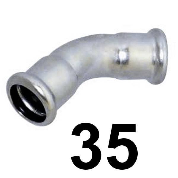 Curva inoxpres 45 HH 35 INOX A316L, 