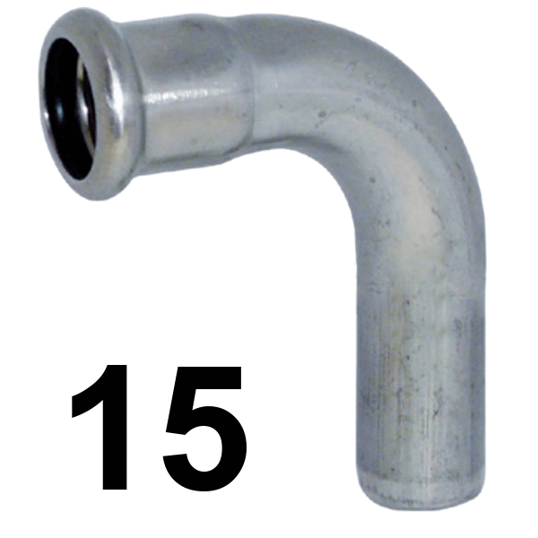 Curva inoxpres 90 HM 15 INOX A316L, 