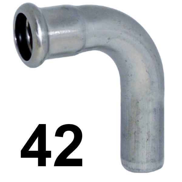 Curva inoxpres 90 HM 42 INOX A316L, 