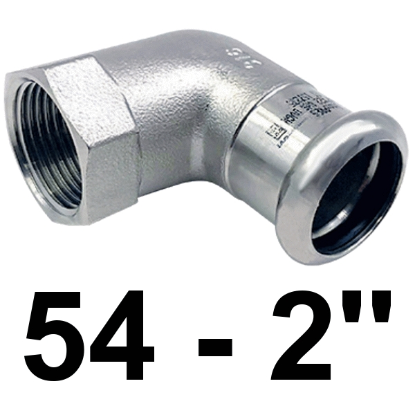 Codo Hembra inoxpres 54 - 2"  INOX A316L, 