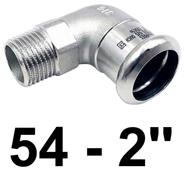 Codo macho inoxpres 54 - 2"  INOX A316L, 