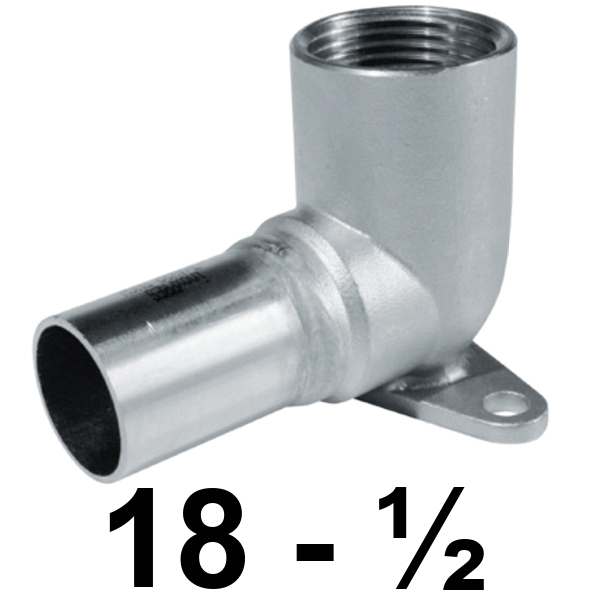 Codo 90 placa MH  Inoxpres 18 x 1/2  INOX A316L, 