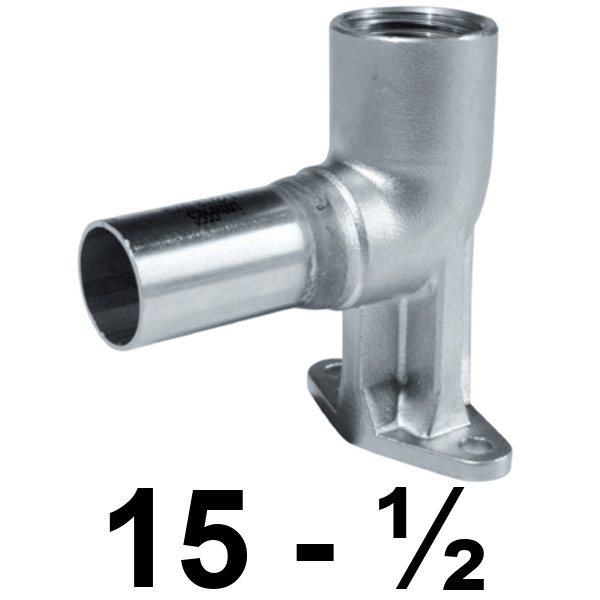 Codo 90 placa distanciador MH  Inoxpres 15 x 1/2  INOX A316L, 