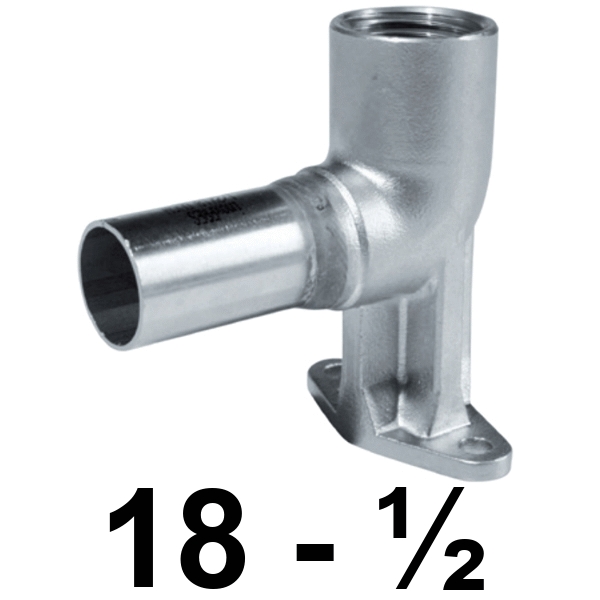 Codo 90 placa distanciador MH  Inoxpres 18 x 1/2  INOX A316L, 