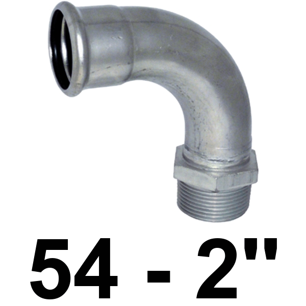 Curva macho inoxpres 54 - 2"  INOX A316L, 