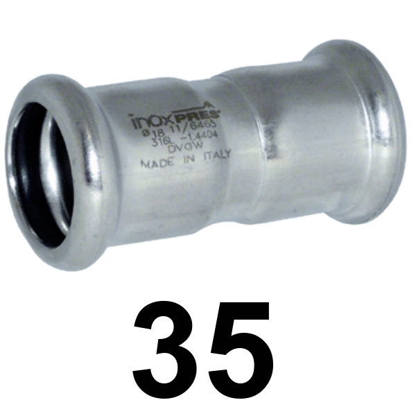 Manguito inoxpres HH 35   INOX A316L, 