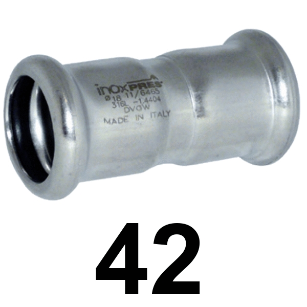 Manguito inoxpres HH 42   INOX A316L, 