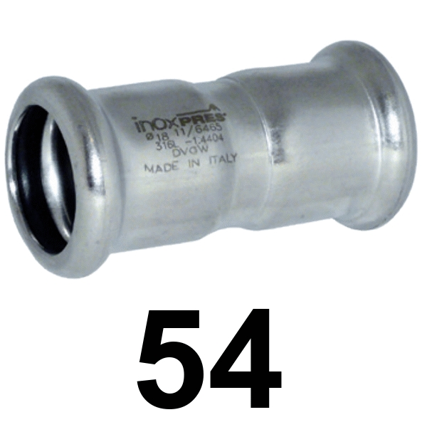 Manguito inoxpres HH 54   INOX A316L, 