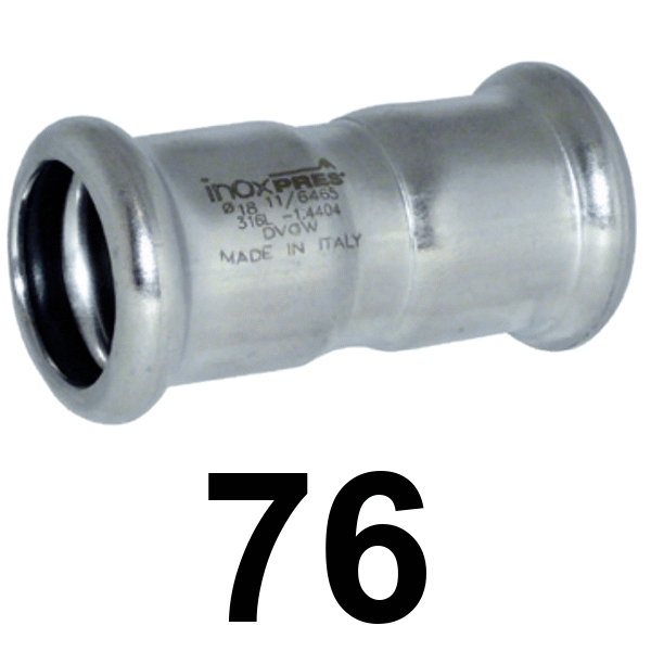 Manguito inoxpres HH 76   INOX A316L, 
