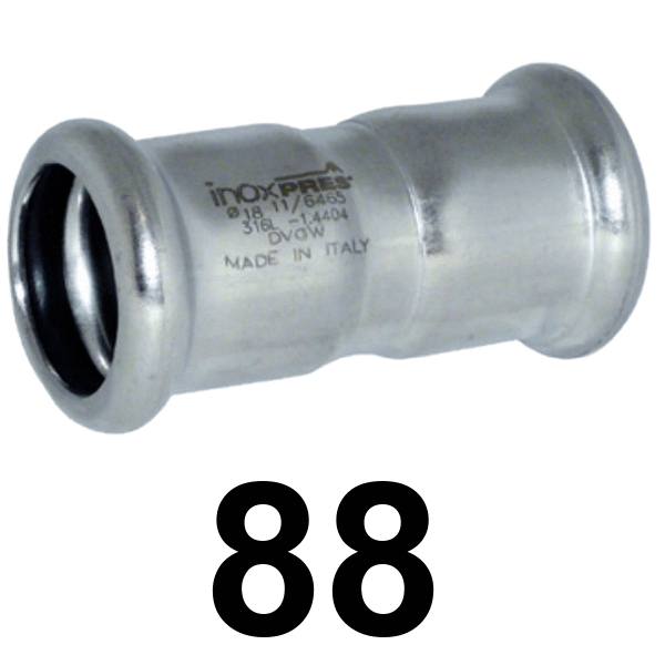 Manguito inoxpres HH 88   INOX A316L, 