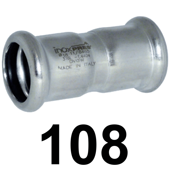 Manguito inoxpres HH 108   INOX A316L, 