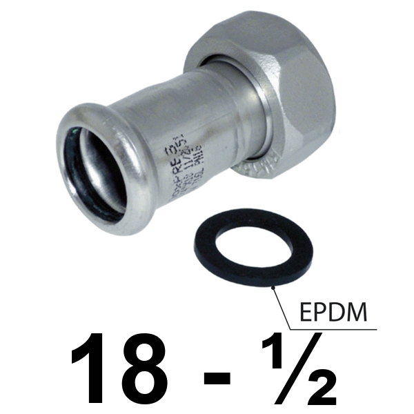 Racor 2 piezas inoxpres 18 - 1/2"  INOX A316L, RACOR LOCO