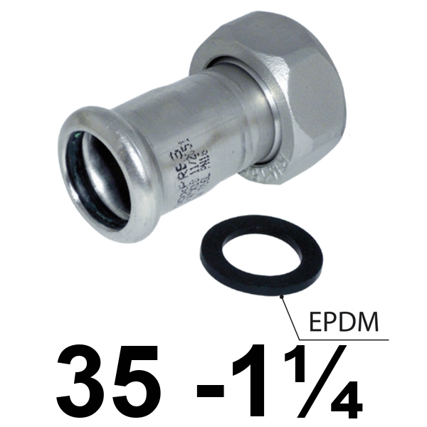 Racor 2 piezas inoxpres 35 - 1 1/4"  INOX A316L, RACOR LOCO