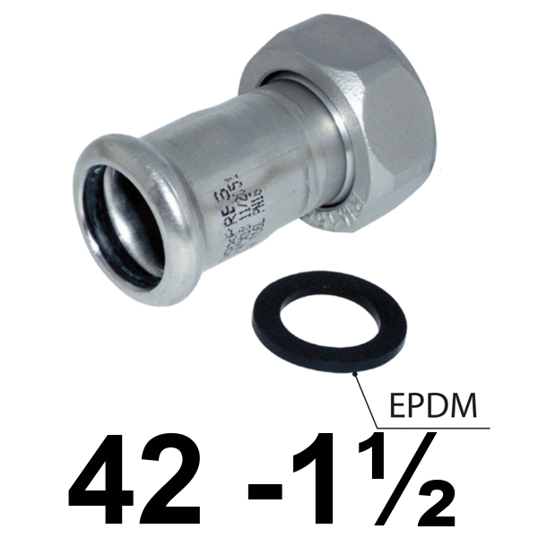 Racor 2 piezas inoxpres 42 - 1 1/ 2"  INOX A316L, RACOR LOCO