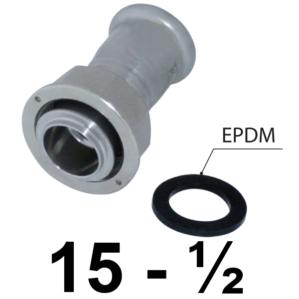 Racor 2 Piezas Inoxpres Cuello 15 - 1/2 INOX A316I, RACOR LOCO