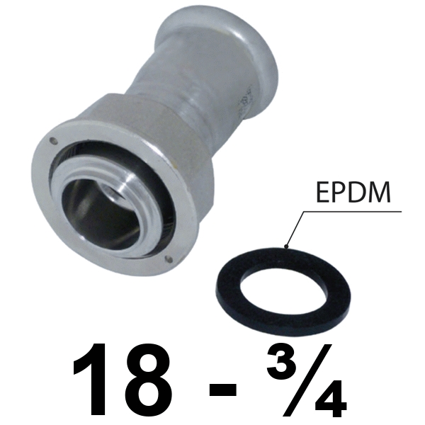 Racor 2 Piezas Inoxpres Cuello 18 - 3/4 INOX A316I, RACOR LOCO