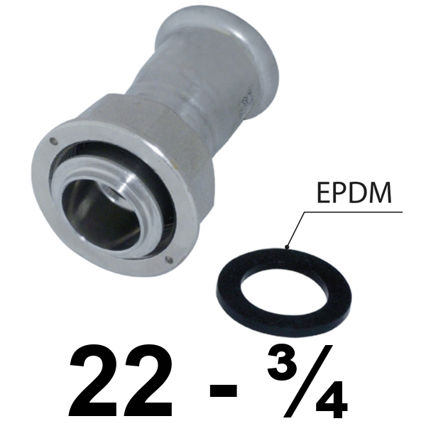 Racor 2 Piezas Inoxpres Cuello 22 - 3/4 INOX A316I, RACOR LOCO