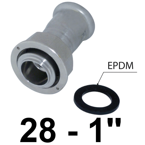Racor 2 Piezas Inoxpres Cuello 28 - 1 INOX A316I, RACOR LOCO