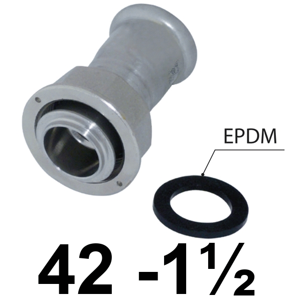 Racor 2 Piezas Inoxpres Cuello 42 - 1.1/2  INOX A316I, RACOR LOCO