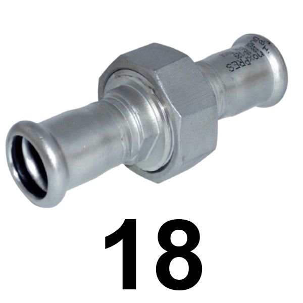 Racor 3 Piezas  Inoxpres conico 18  INOX A316L, 