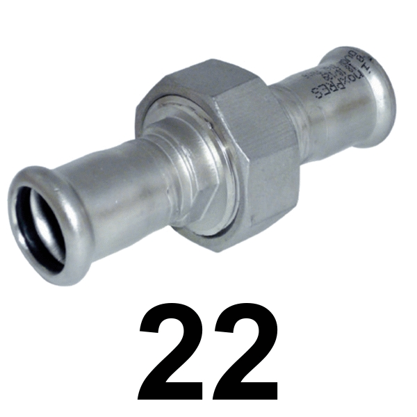 Racor 3 Piezas  Inoxpres  conico 22  INOX A316L, 