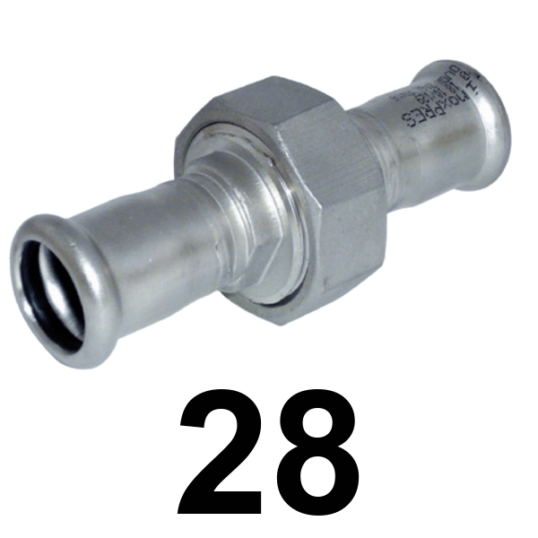 Racor 3 Piezas  Inoxpres  conico 28  INOX A316L, 