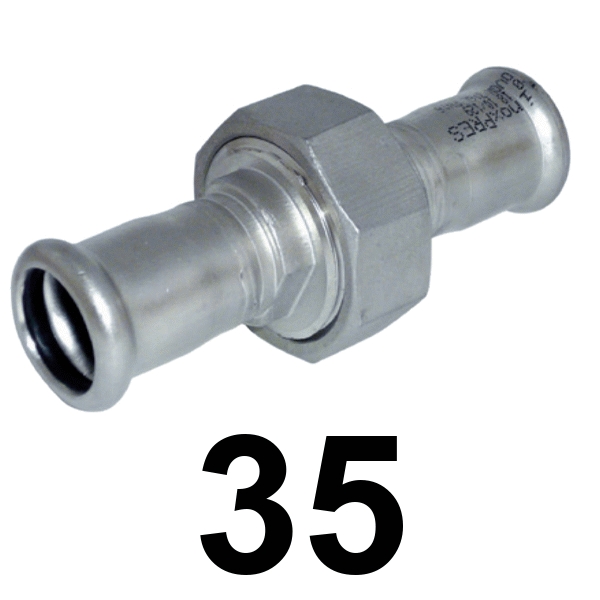 Racor 3 Piezas  Inoxpres  conico 35  INOX A316L, 