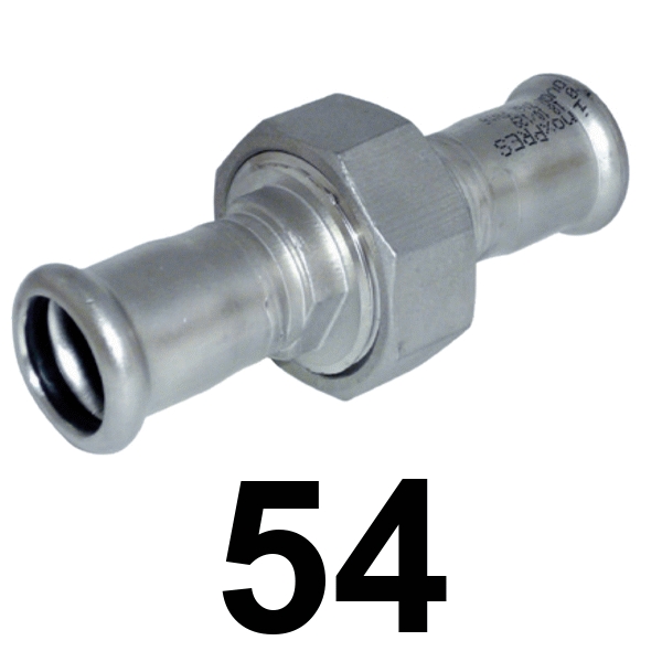 Racor 3 Piezas  Inoxpres  conico 54  INOX A316L, 