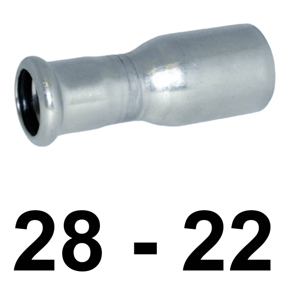 Reduccion inoxpres MH 28 - 22  INOX A316L, 