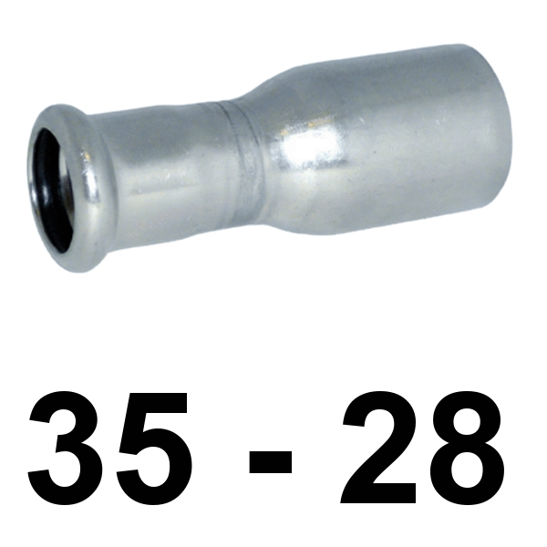 Reduccion inoxpres MH 35 - 28  INOX A316L, 