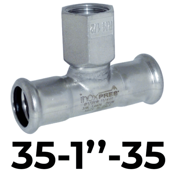 Te rosc. inoxpres 35 - 1" - 35  INOX A316L, 