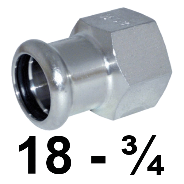 Unin hembra inoxpres 18 - 3/4"  INOX A316L, 