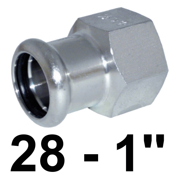 Unin hembra inoxpres 28 - 1"  INOX A316L, 