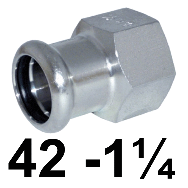 Uni�n hembra inoxpres 42 - 1.1/4"  INOX A316L, 