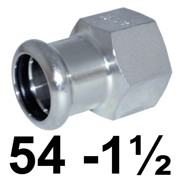 Unin hembra inoxpres 54- 1.1/2"  INOX A316L, 