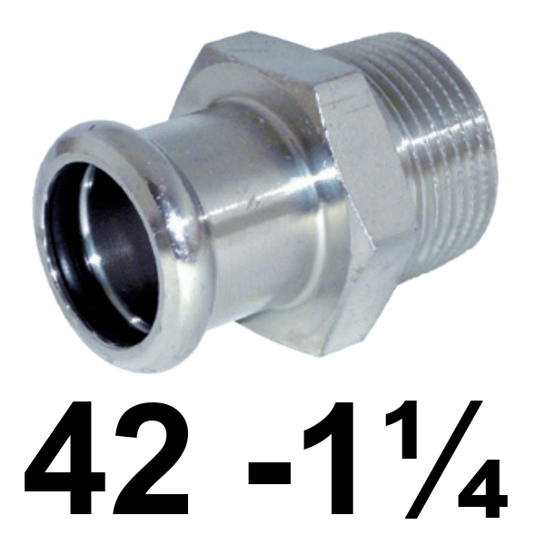 Uni�n macho inoxpres 42 - 1.1/4"  INOX A316L, 