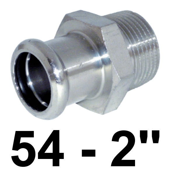 Unin macho inoxpres 54 - 2"  INOX A316L, 