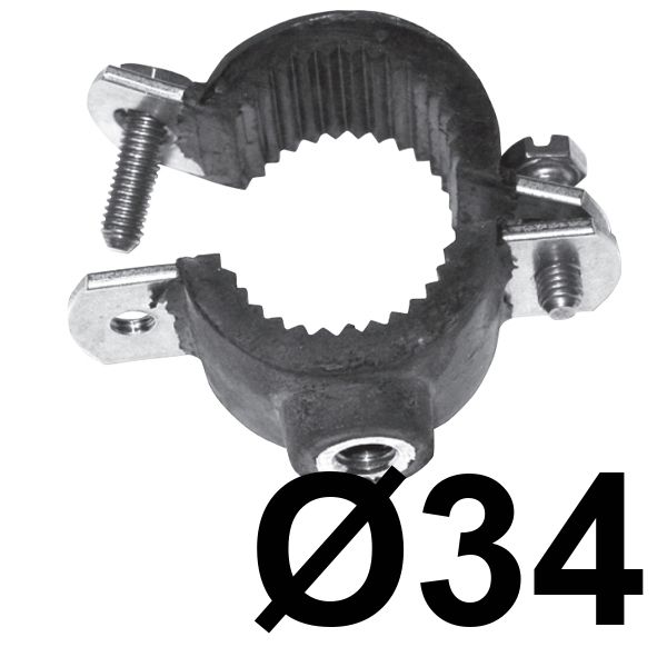 Abrazadera vulcanizada AISI-304 de 1"   (35mm) INOXPRES 412AI025, 