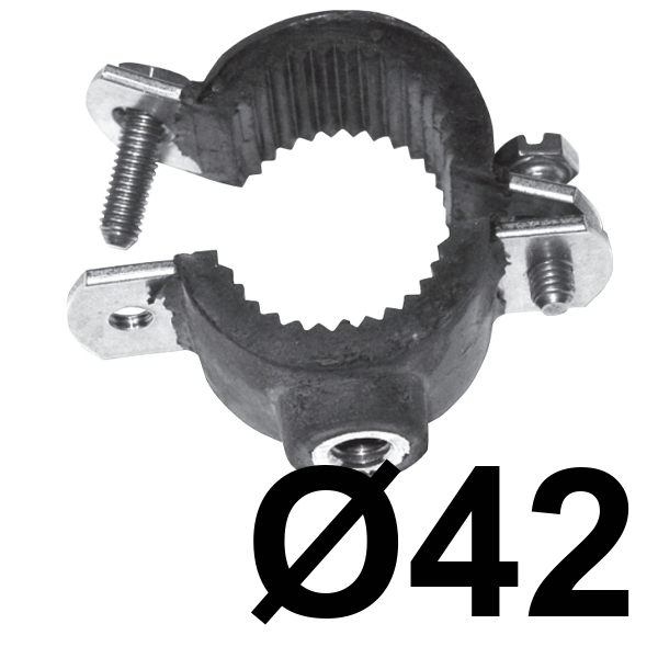 Abrazadera vulcanizada AISI-304 de 11/4 (42mm) INOXPRES 412AI032, 