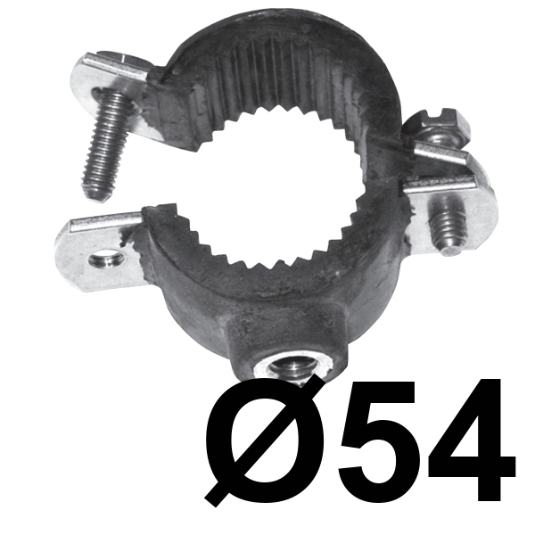 Abrazadera vulcanizada AISI-304 de 11/2 (54mm) INOXPRES 412AIB040, 