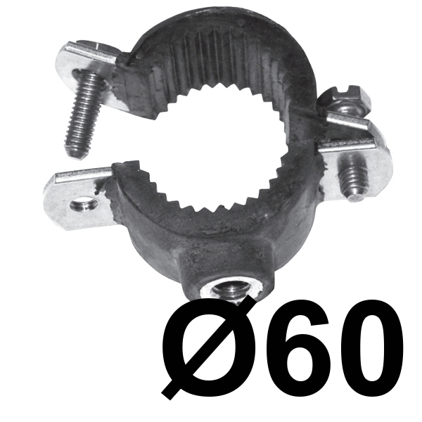 Abrazadera vulcanizada AISI-304 de 2 (60mm) INOXPRES 412AIB050, 